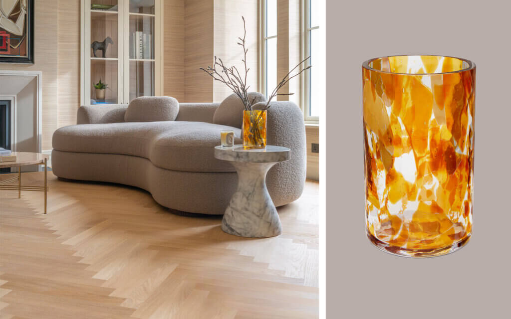 Yellow Topaz Hand-Blown Murano Glass Vase by Stories of Italy - ABASK UK | Motcombs Narrow Herringbone, Residence Collection